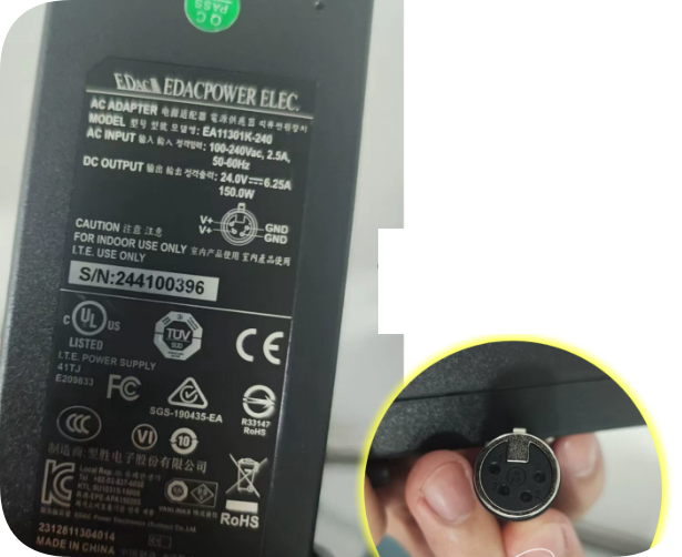 *Brand NEW* High Stability 24V 6.25A 150W XLR 4-Hole 4-Core Adapter for Yisheng EA11301K